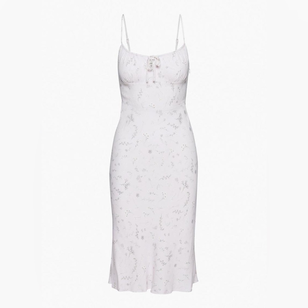 Aritzia White Floral Midi Dress